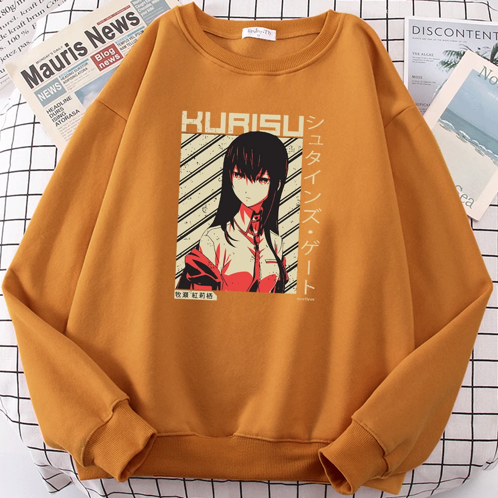 

Makise Kurisu Anime Character Print Man Hoody Hip Hop Oversize Sweatshirt Cartoons Soft Hooded Warm Autumn Unisex Sportswears
