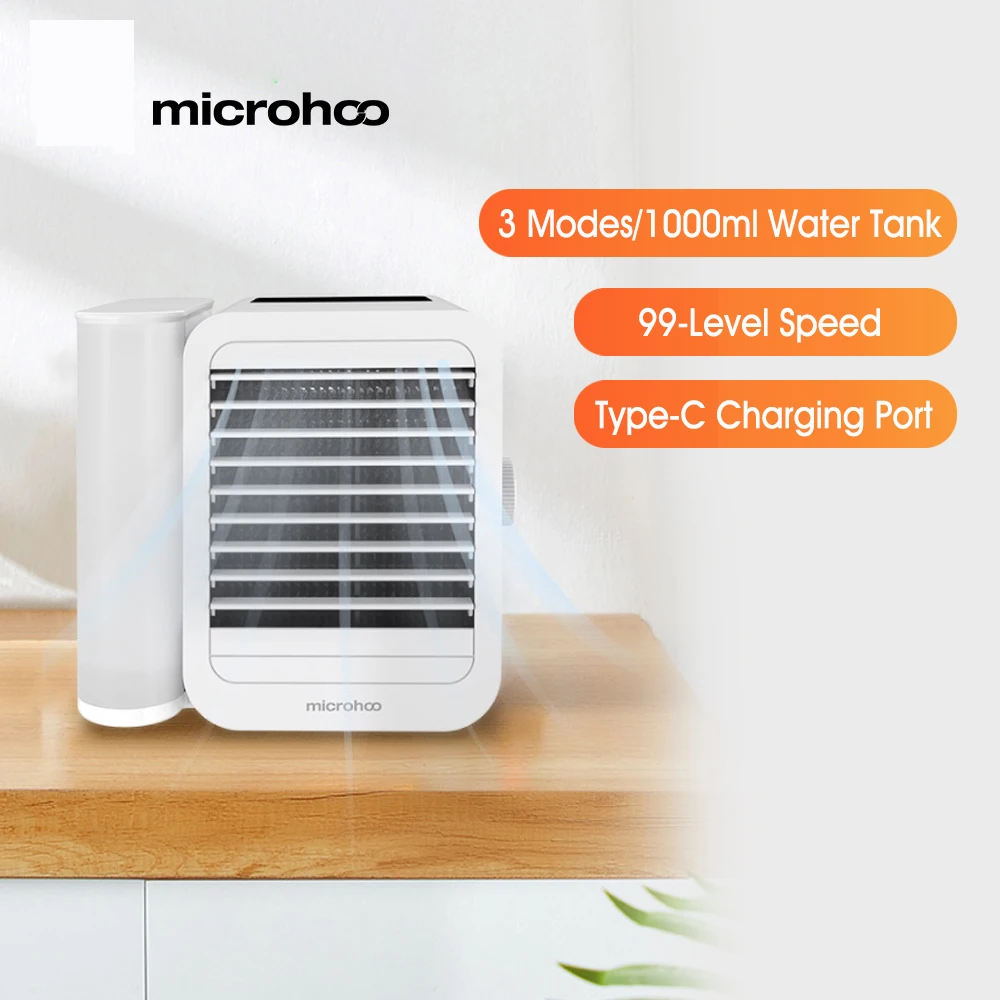 Мини кондиционер Microhoo 3 в 1 охлаждающий вентилятор с сенсорным экраном для