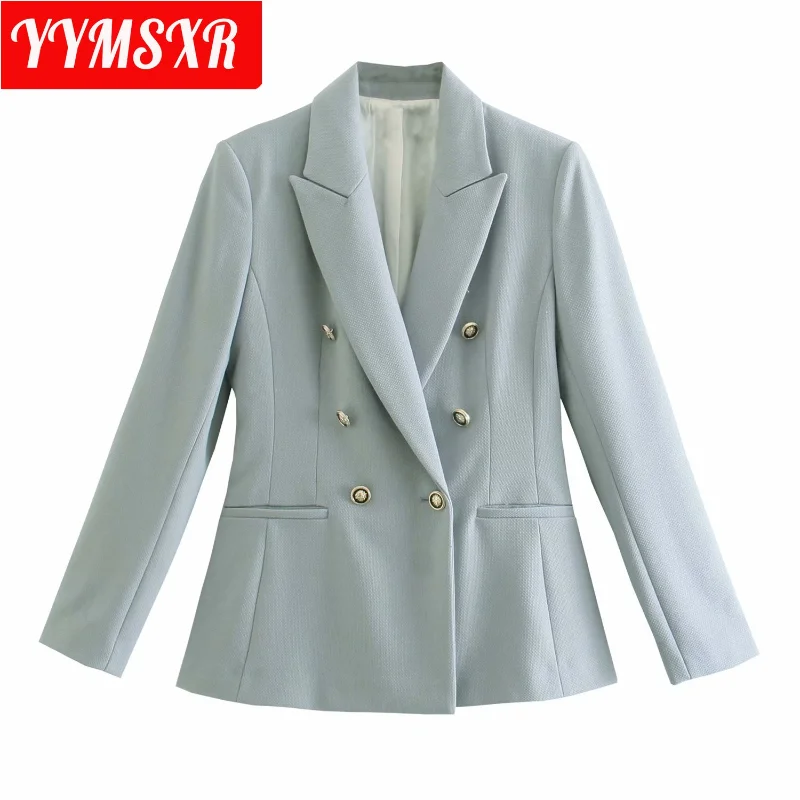 Women Suit Jacket Coat Fall 2021 New European and American Style Solid Color Slim All-match Clothes Pure Casual | Женская одежда