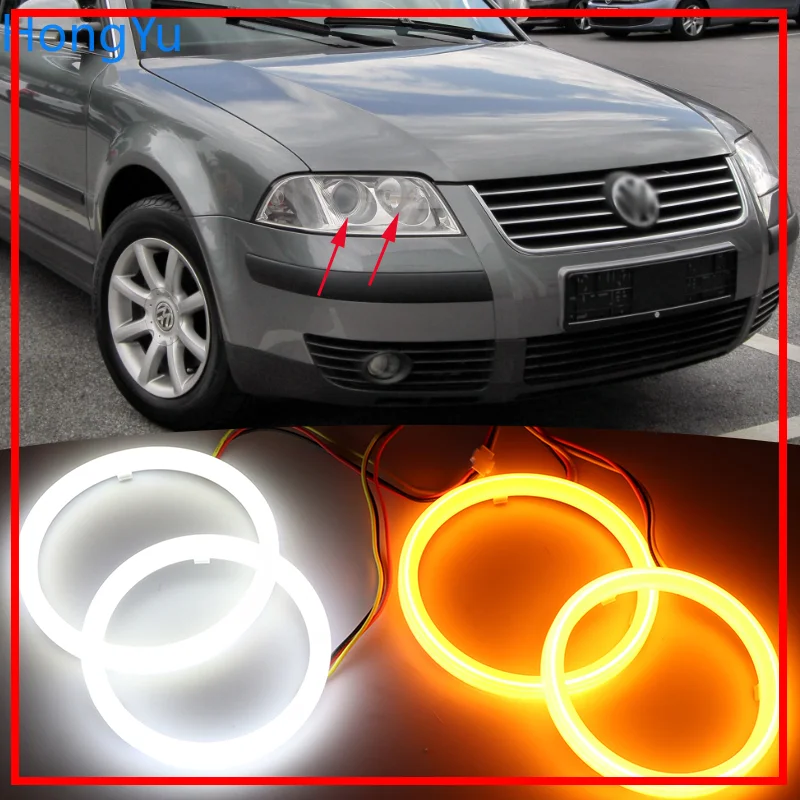

Cotton LED Angel Eye Halo Switchback Light Ring lamp DRL White for Volkswagen VW Passat B5.5 3BG 2001 2002 2003 2004 2005
