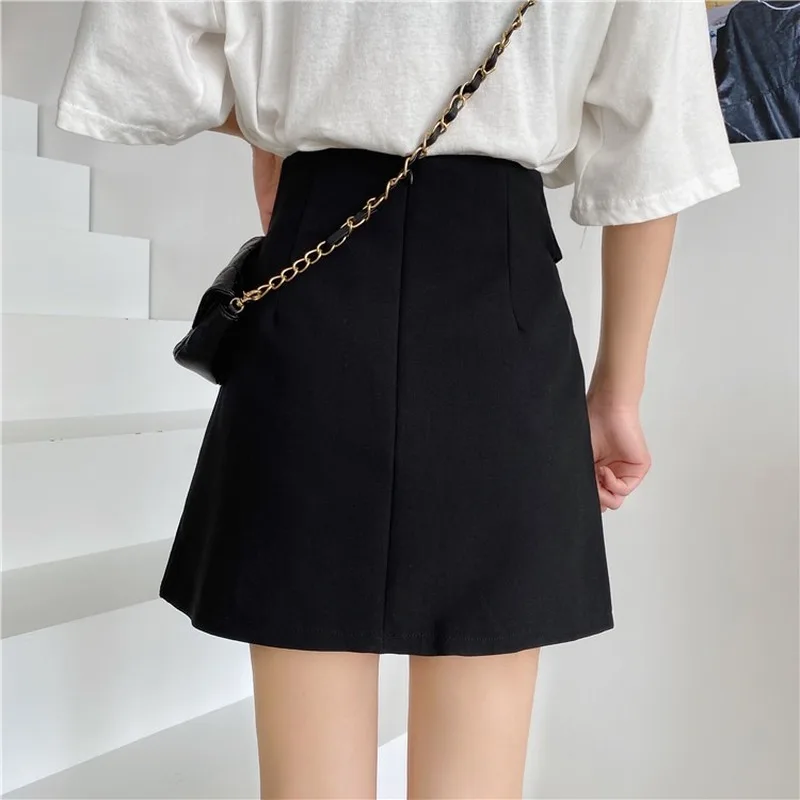 Gaganight Korean Women Empire Pleated A-line Skirts Spring Summer New Solid Sashes Mini Jupe Students Chic Faldas Mujer 2021 | Женская