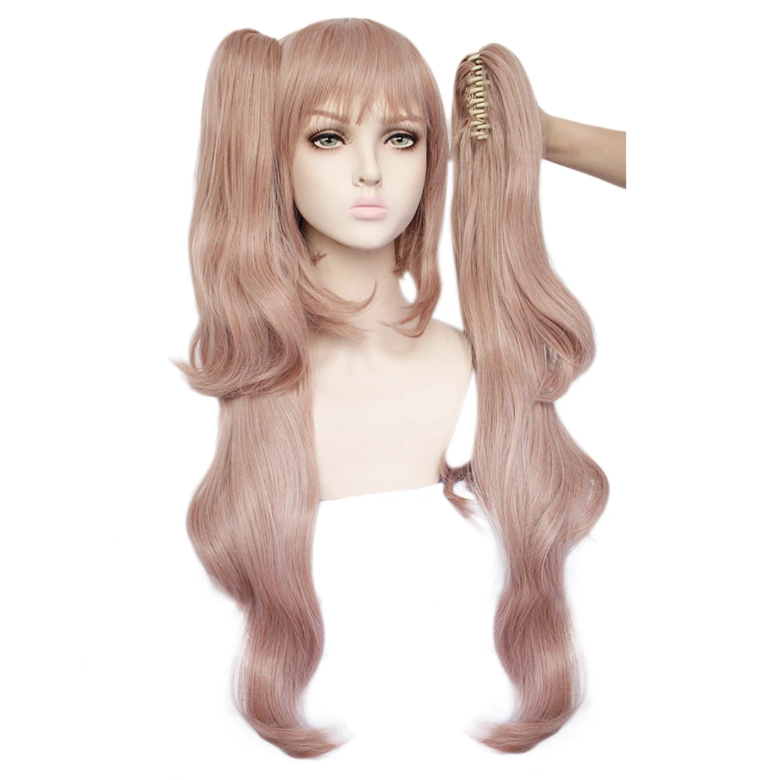 Women Anime Dangan Ronpa Enoshima Junko Wig Danganronpa Hair Halloween Wigs + White Black Bear Hairpins Cosplay Costume | Тематическая