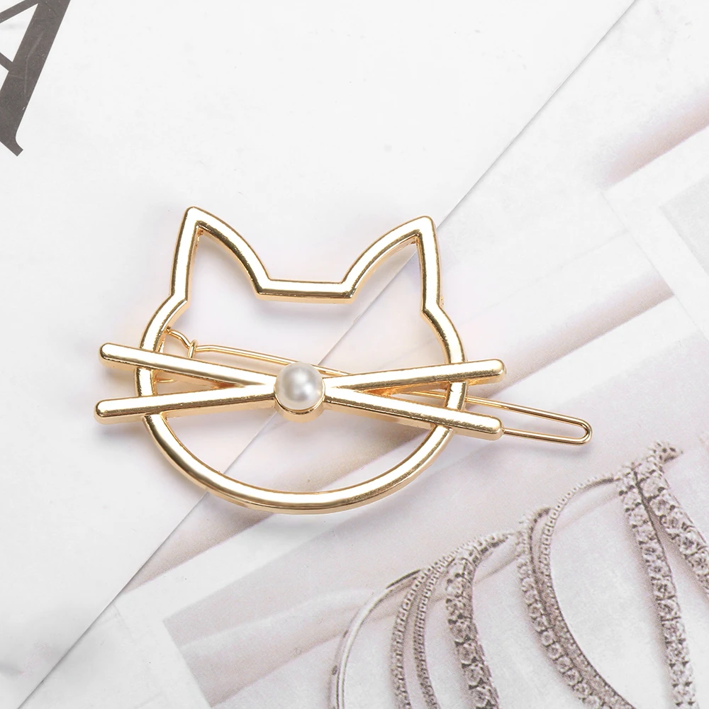 Cat-Gold 1 шт. женские буквы Стразы хрустальные шпильки для волос металлические заколки для волос аксессуары для волос серебро/золото да/секс/поцелуй - Цвет: Cat-Gold