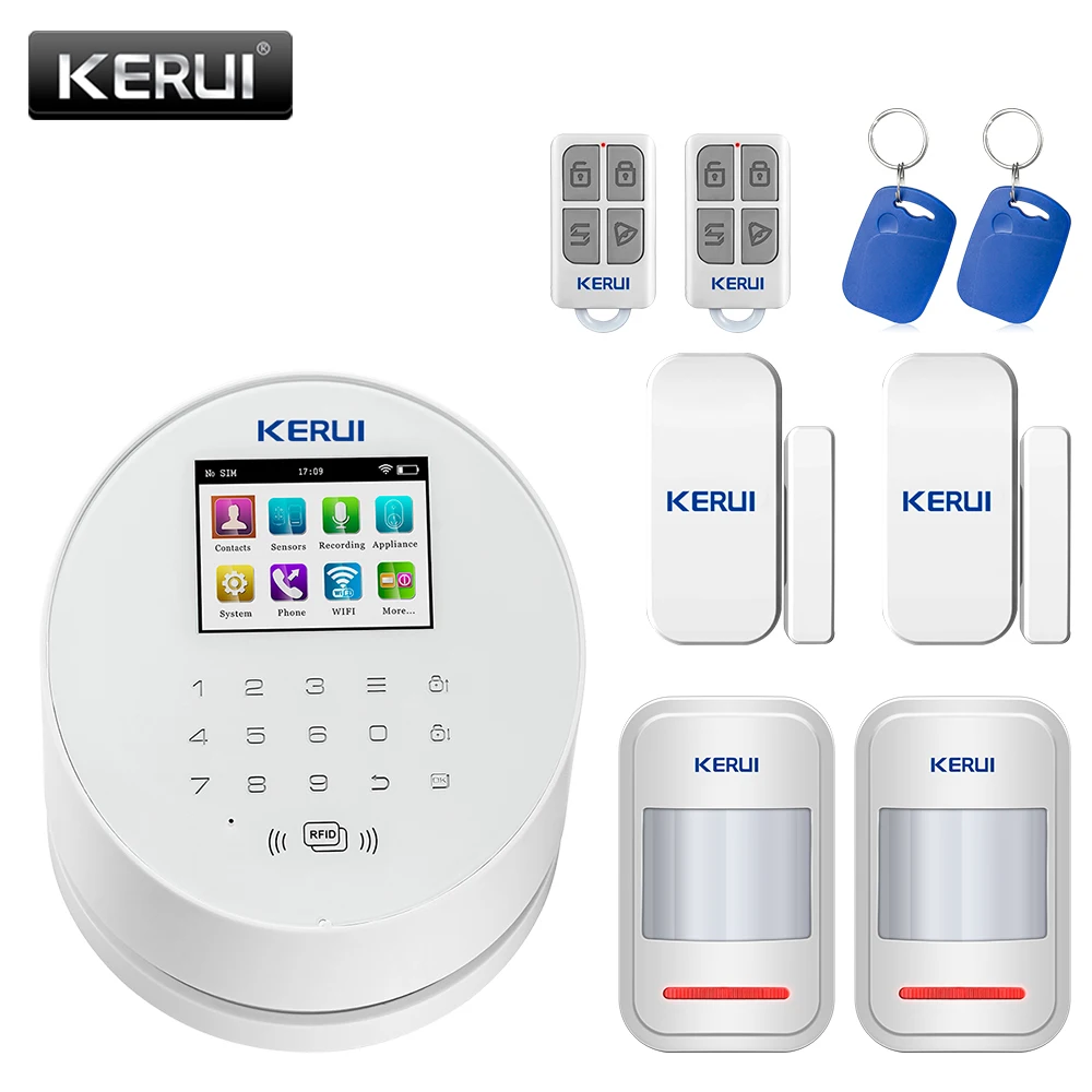 Система сигнализации KERUI W2 с поддержкой Wi Fi/GSM/PSTN 2 4 дюйма|Комплекты для