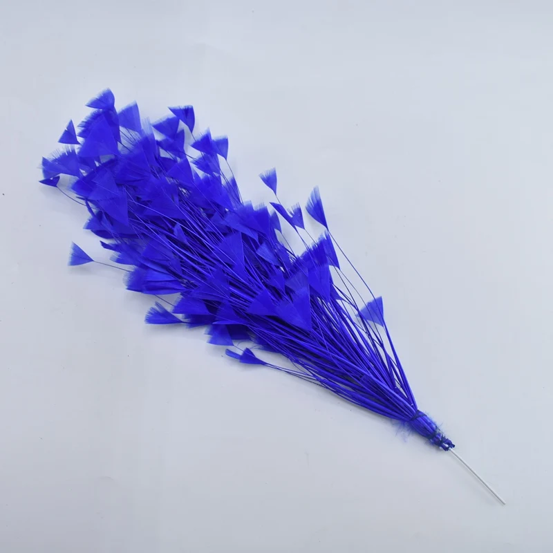 Royal blue 1 шт./лот красивое гусиное перо перья цветок свадебные корсажи перья фазана для рукоделия головной убор DIY украшения дома аксессуары - Цвет: Royal blue