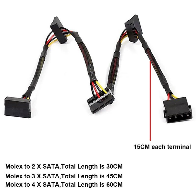 Кабель распределителя питания Molex 4 pin на 2 3 SATA кабель переходник 90 градусов