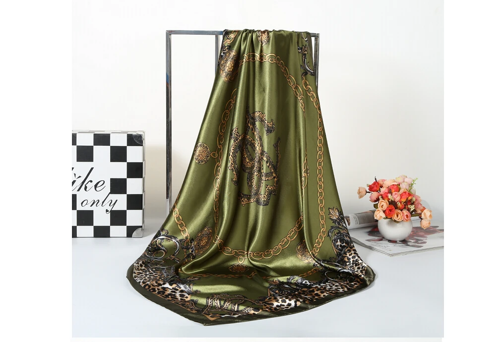 Silk Scarves Women Foulard 90*90cm Square Head Hijab Scarf Ladies chiffon Shawl wrap muffler pareo Bandanna female |