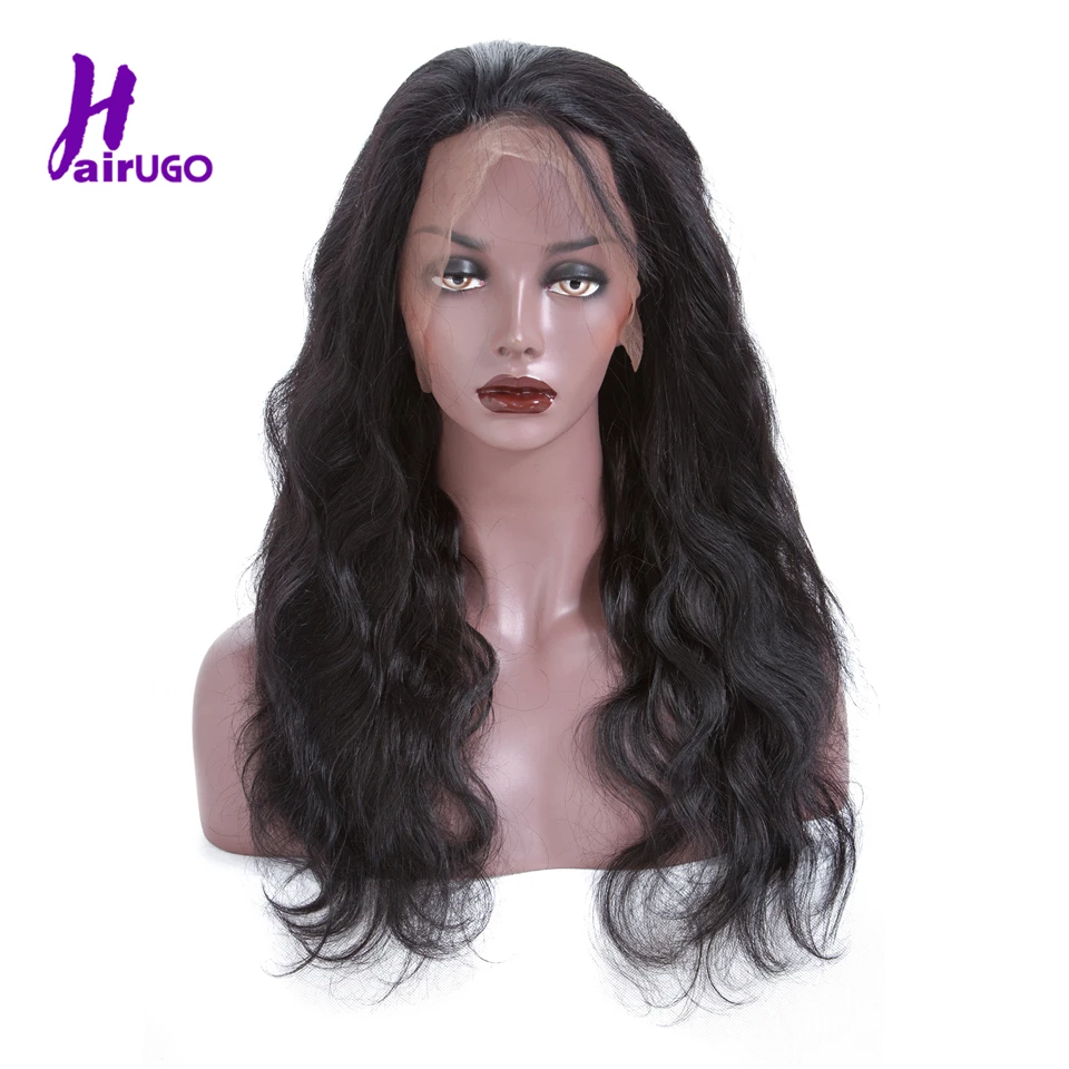 HairUGo 360 парики из натуральных волос на шнурках малайзийские волосы remy волнистые