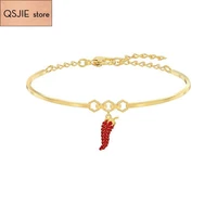 qsjie high quality swa hot red and dazzling pepper lady bracelet charming fashion jewelry