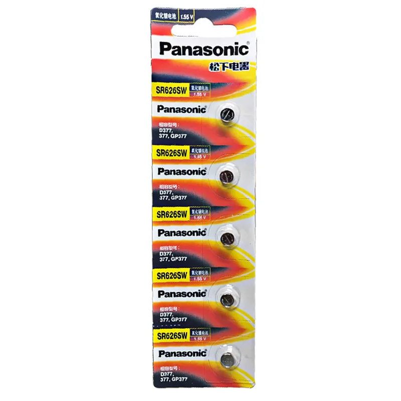 10 шт./лот Panasonic 1,55 V SR626SW 377 Кнопка часы на батарейках Батарея G4 377A LR626 SR626SW SR66 LR66 серебро Оксидные батарейки