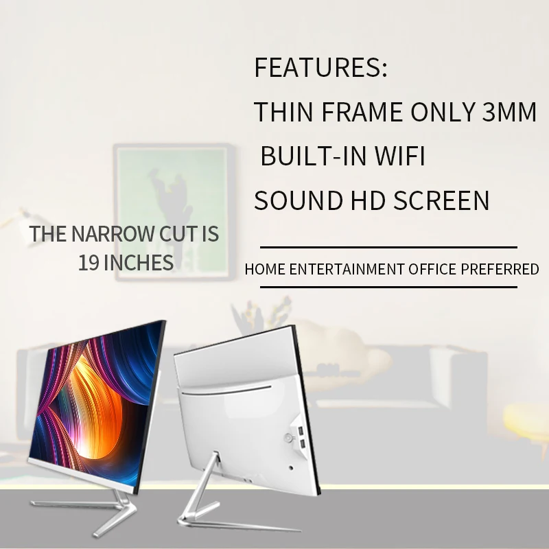 Ultra-thin screen all-in-one computer desktop console full set of machines support Wifi Pc office home games enlarge