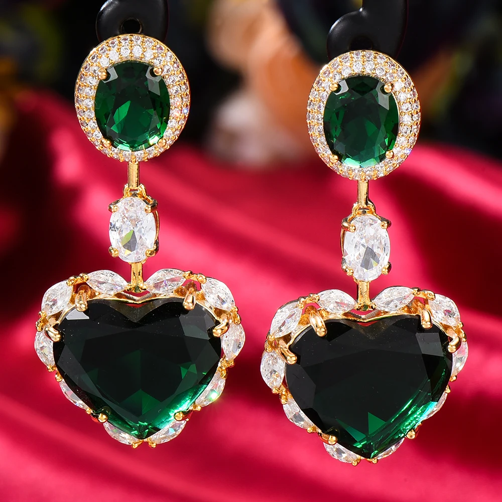 

GODKI, трендовые серьги в форме сердца, капли воды для женщин, свадебные серьги с фианитом, Дубай, свадебные серьги, костюм, ювелирное изделие, Л...