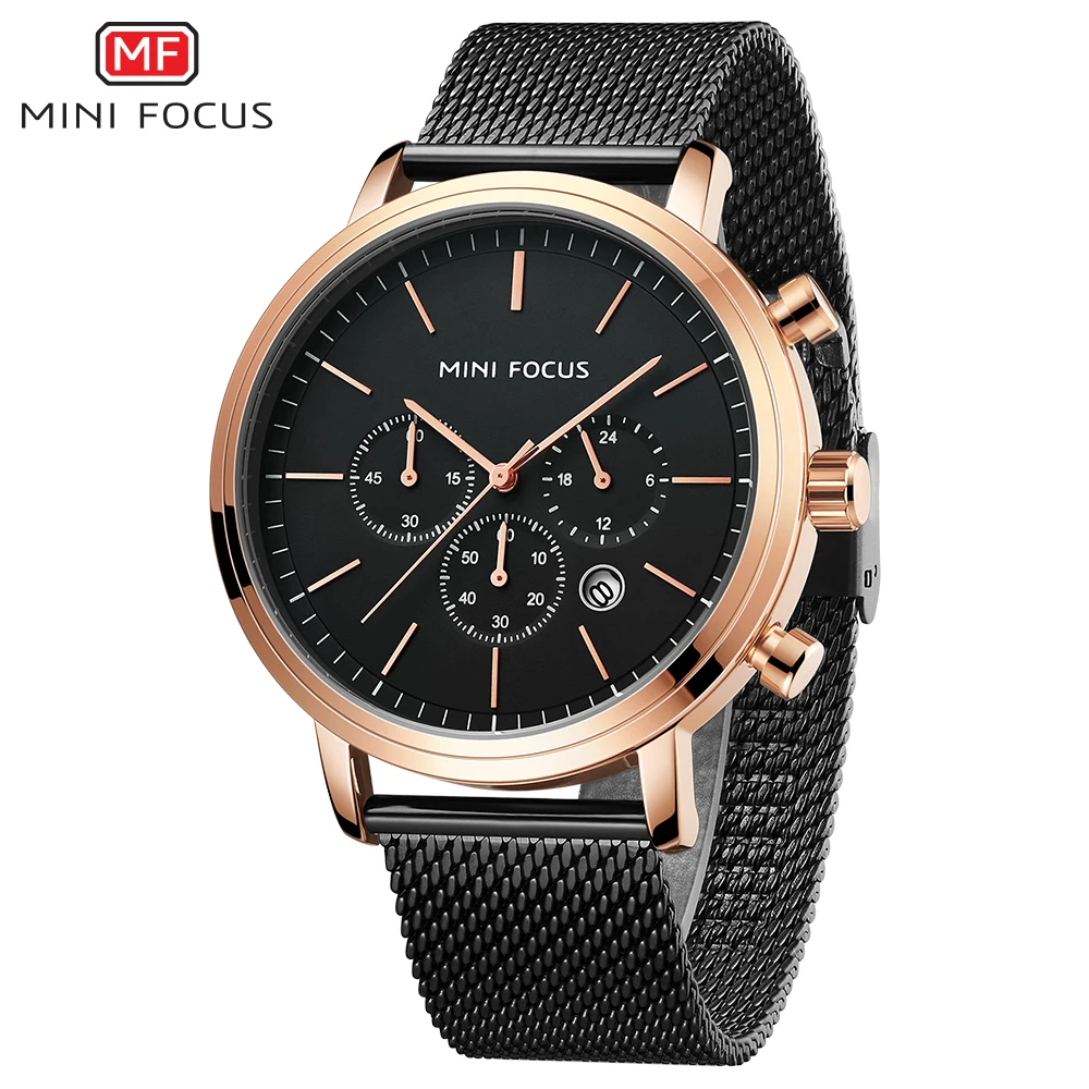 Часы наручные MINI FOCUS Мужские кварцевые модные брендовые водонепроницаемые с