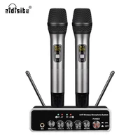 aidisite professional dual wireless microphone system stage performances dynamic 2 channel 2 handhelds for party karaoke church