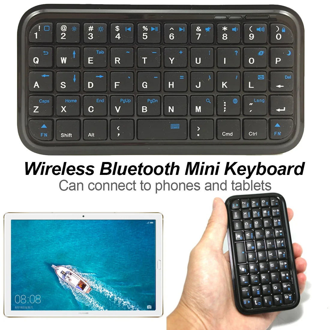 NOYOKERE портативный черный тонкий мини Bluetooth беспроводная клавиатура для