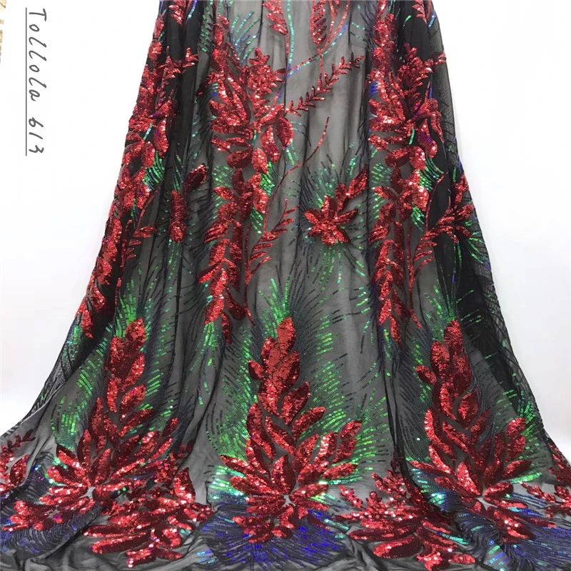 Wine African 3d flower lace fabric 2019 embroidered tulle french sequins high quality Swiss cord mesh Nigerian laces | Дом и сад
