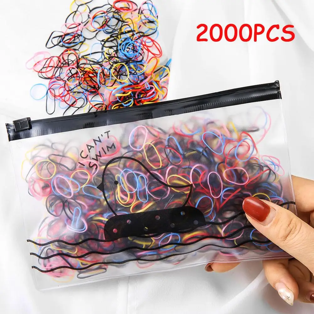 2000/Pack Colorful Kids Girls Elastic Hair Bands Rubber Gum of Ropes Accessories Ponytail Holders | Детская одежда и обувь