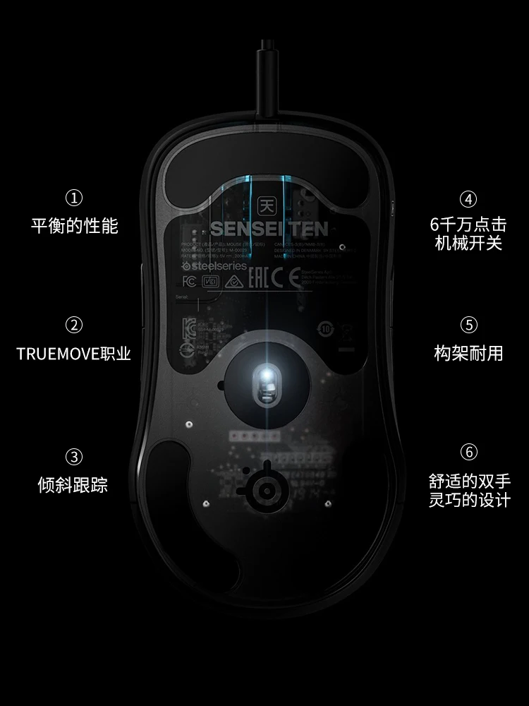 SteelSeries Sensei Ten игровая мышь 18000 CPI TrueMove Pro Оптический сенсор 8 кнопок механические