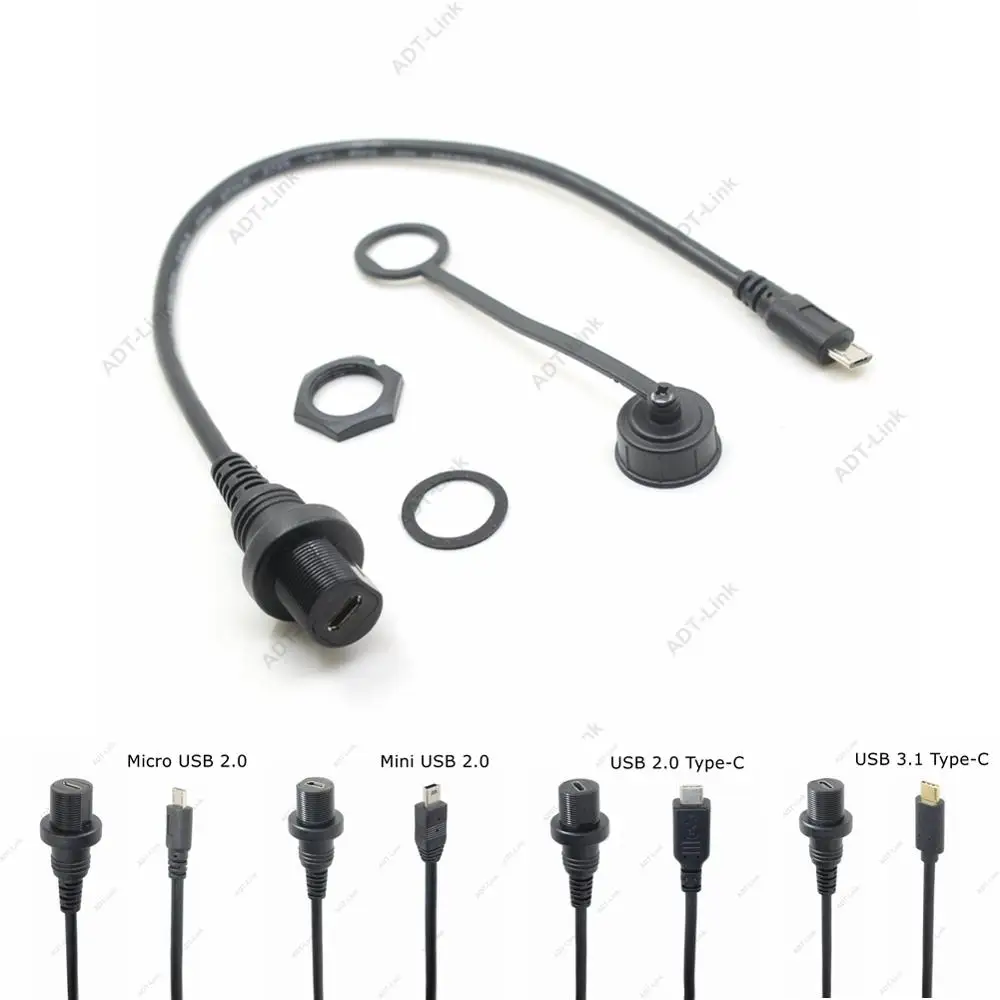 

Водонепроницаемый кабель с разъемами USB 2,0 типа c и USB 3,1, 30 см