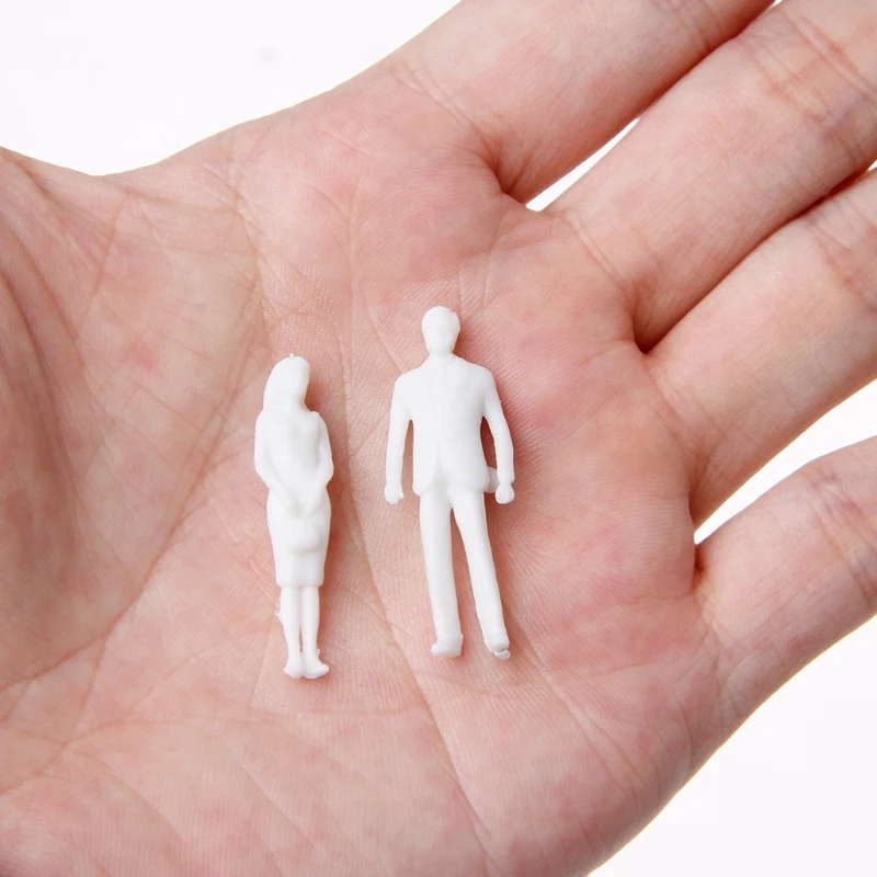 

10Pcs 1:50 Scale Model Miniature White Figures Human Model Architectural Model