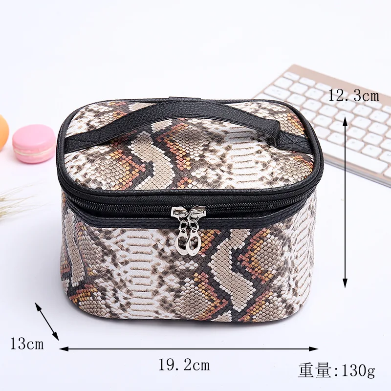 Профессиональная косметичка под змеиную кожу Новая модная женская из