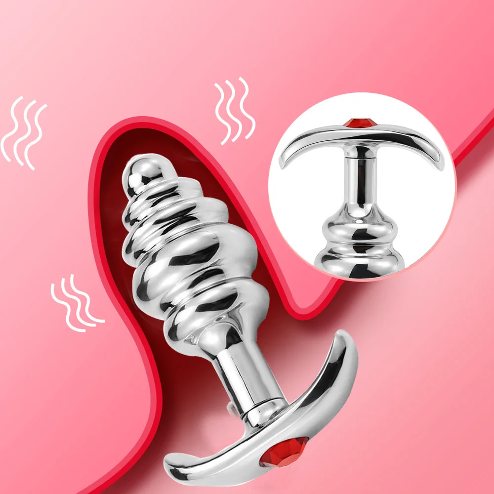 Спиральная металлическая Анальная пробка искусственная Массажная секс-игрушки