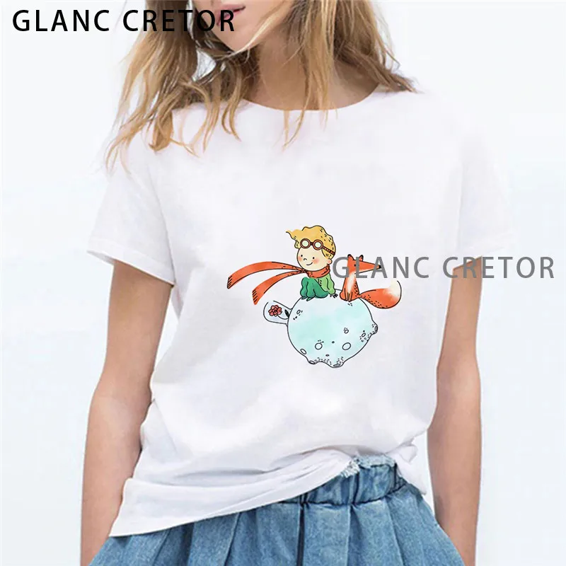 

Summer Top Woman Clothing Princess Cartoon Print Vogue t shirt Women Kawaii tshirt Streetwear