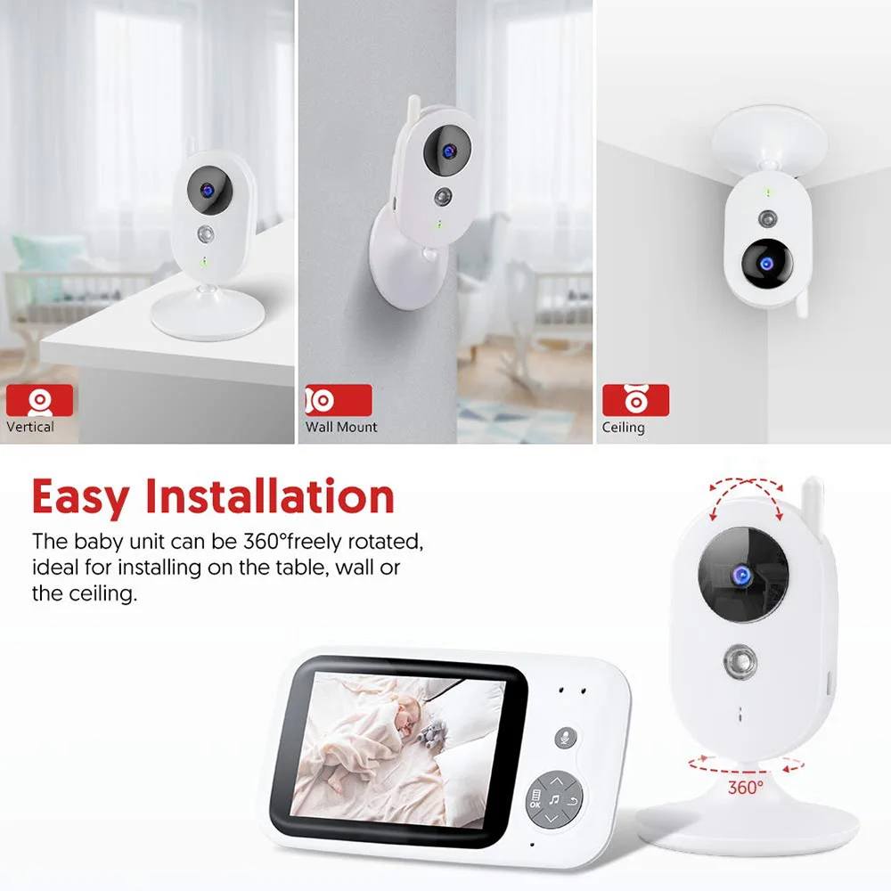 Видеоняня 3 2 дюймов монитор для сна детский способа разговора ночное видение ИК