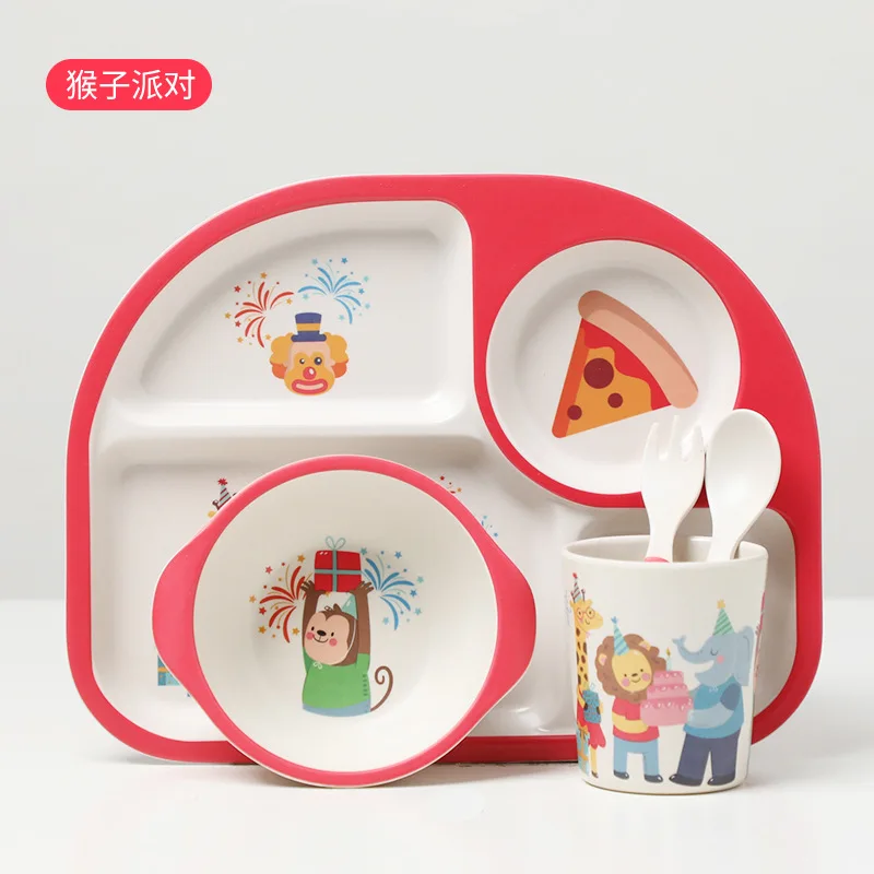 Тренировочная посуда для детей 5 шт./компл. милая мультяшная кормления детская с