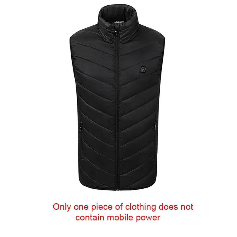 Vest Black Зимняя теплый куртка с подогревом Мужчины Женщины USB Инфракрасный обогреватель с капюшоном Куртка Электрическая тепловая одежда Лыжи Туризм Куртка - Цвет: Vest Black
