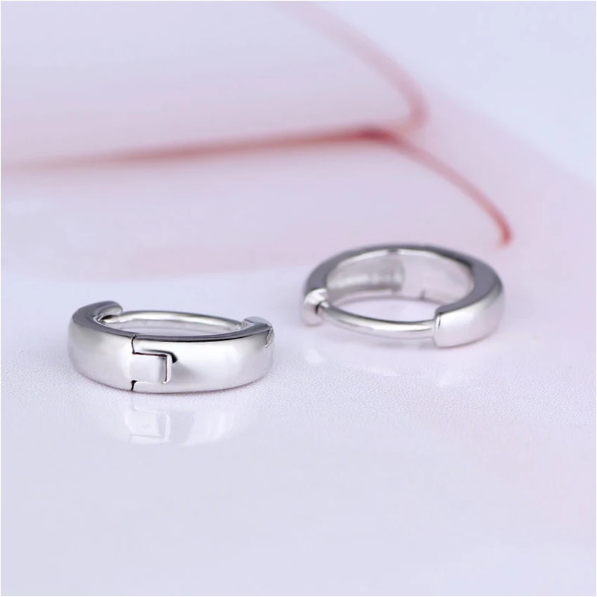 

S925 Sterling Silver Hoop Earrings for Women Cut Round Female Earwear Accessories Jewelry Charms on Ears Party Gifts for Girls