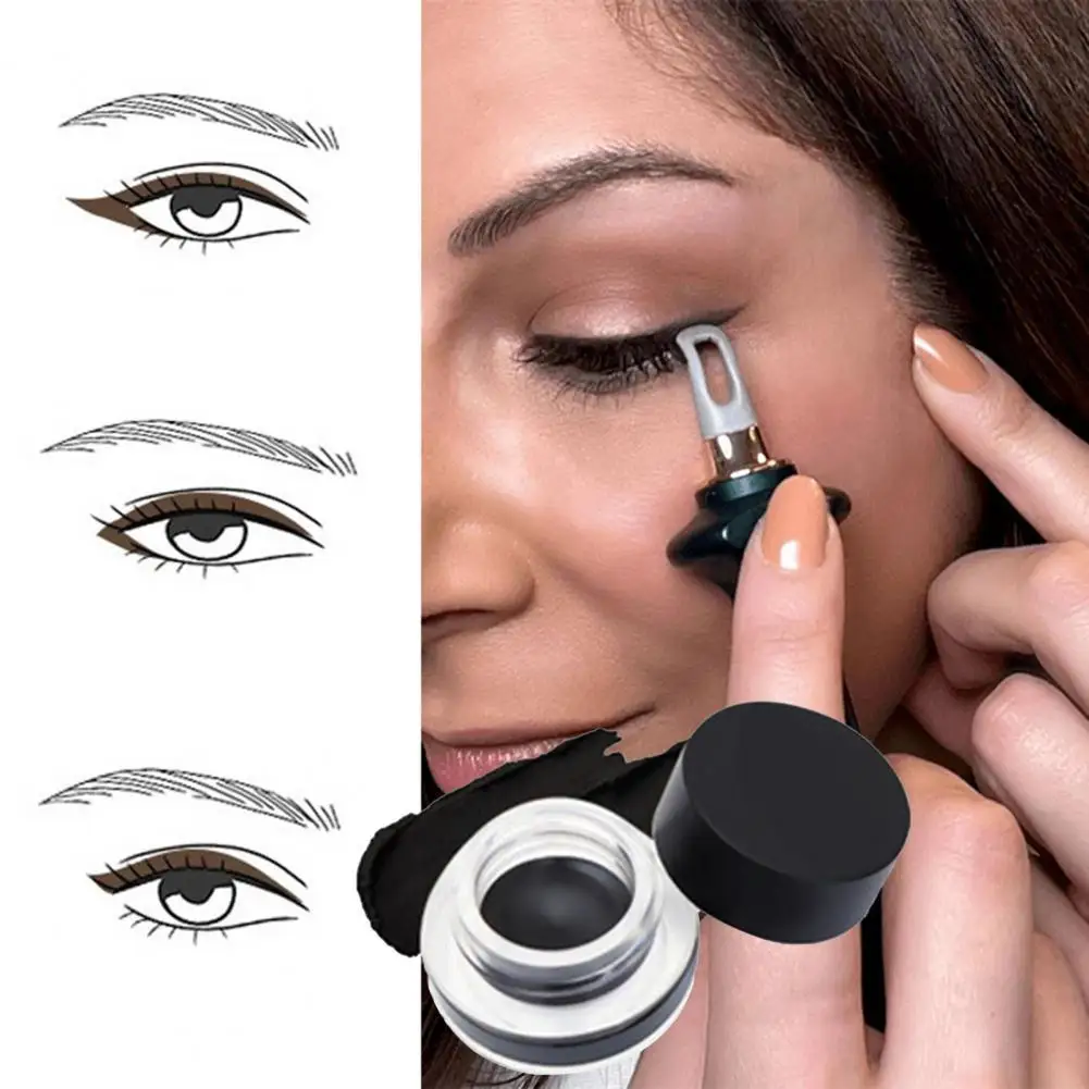 

2Pcs/Set Eyeliner Brush Set Easily Cleaning Ergonomics Handle Natural Eyebrow Professional Eye Line Brushes Cream Kit for Female
