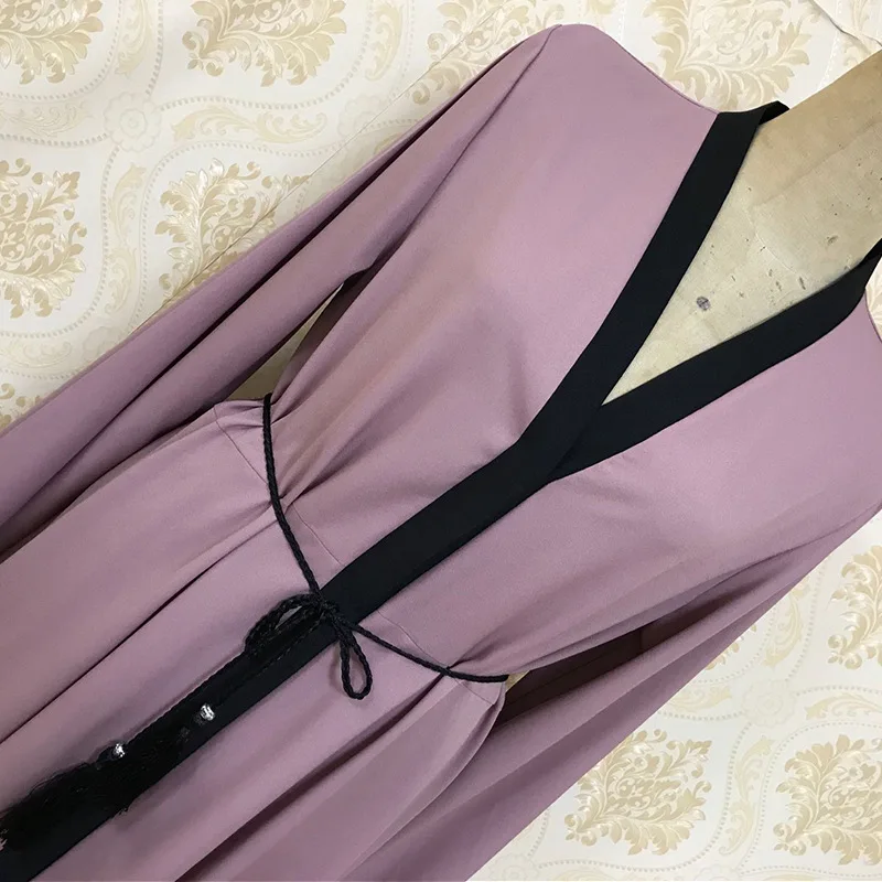 Турецкая мусульманская одежда кружевное платье асимметричный подол кафтан