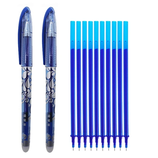 12 pcs blue D 12 шт./лот, набор стираемых гелевых ручек 0,5 мм, Волшебная моющаяся ручка, стираемая ручка, стержень, школьные канцелярские принадлежности, инструменты для письма, подарки - Цвет: 12 pcs blue D