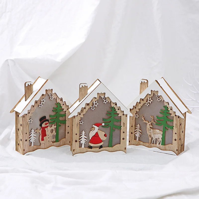 1 шт. светодиодный светильник Рождественский в форме маленького дома украшения