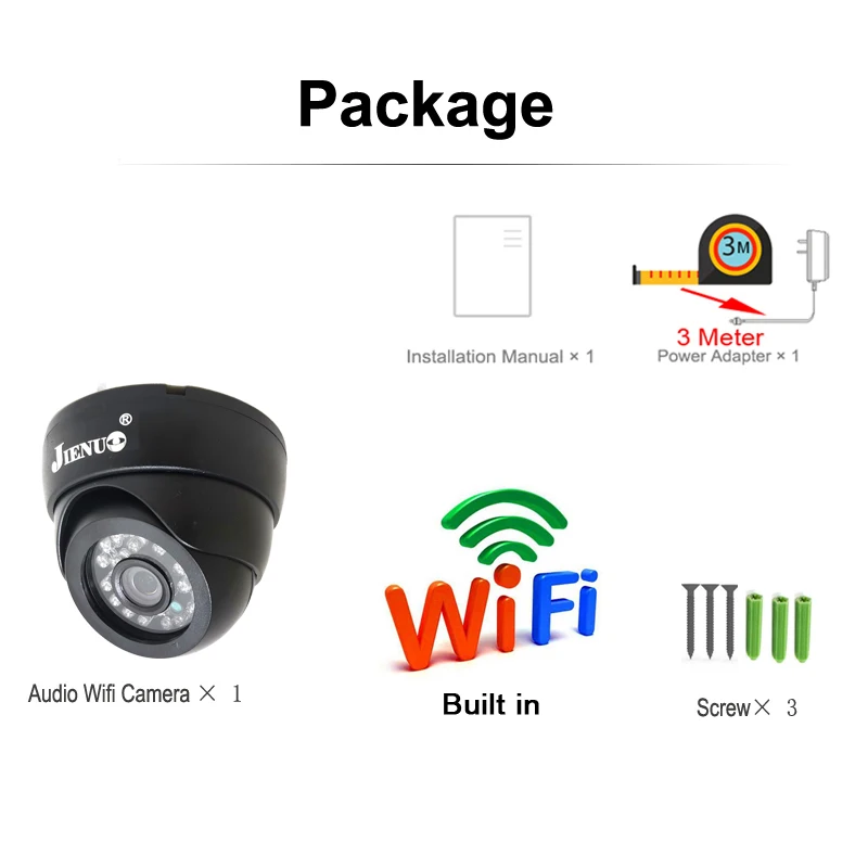 JIENUO IP камера Wi-Fi 128 г Cctv Аудио ИК Ipcam охранное видеонаблюдение видео инфракрасная