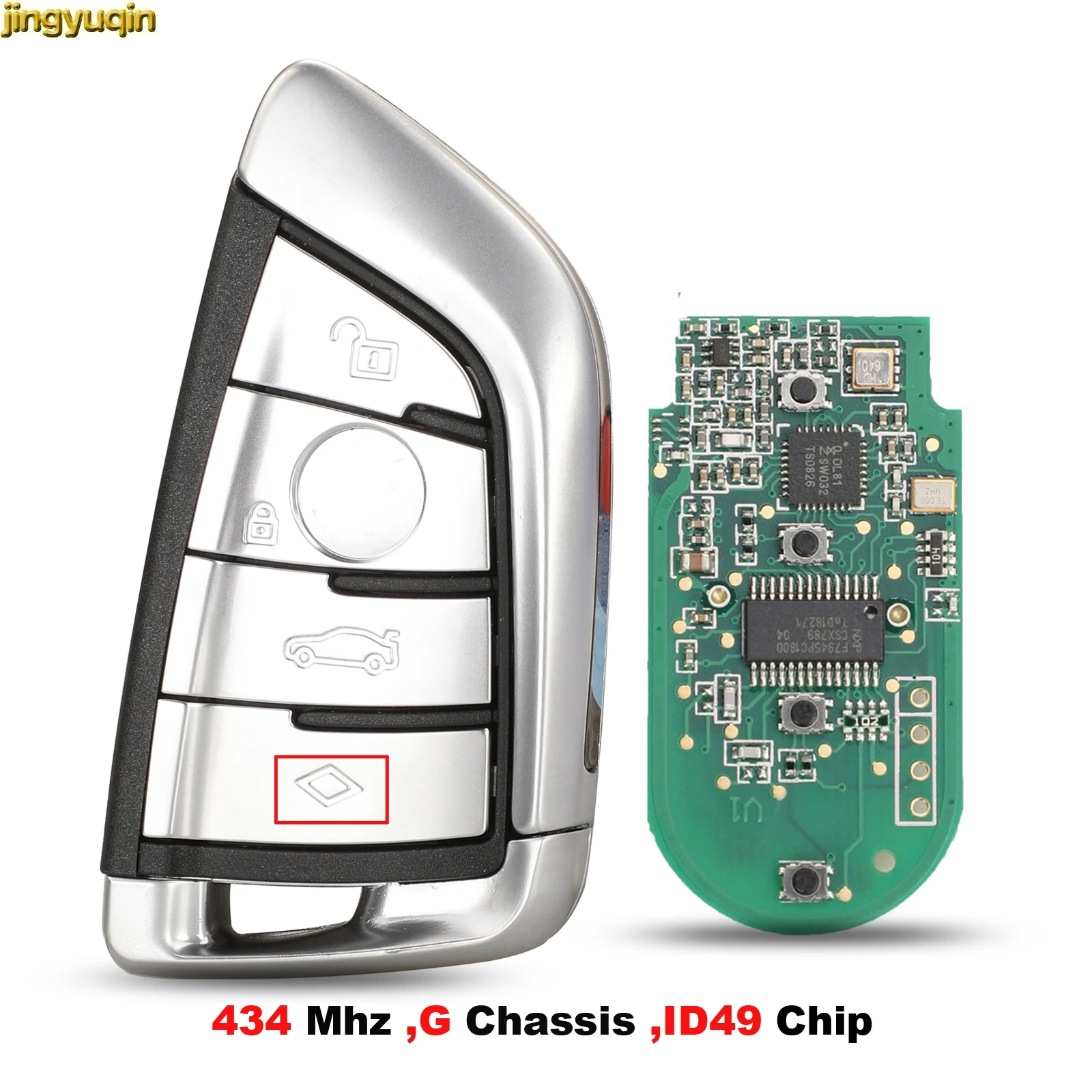 

Jingyuqin Modified Remote Car Key Control 434MHz ID49 Chip For BMW CAS4 CAS1 2 3 4 5 6 7 X5 X6 2011-2017 G Chassls 4B Smart Fob
