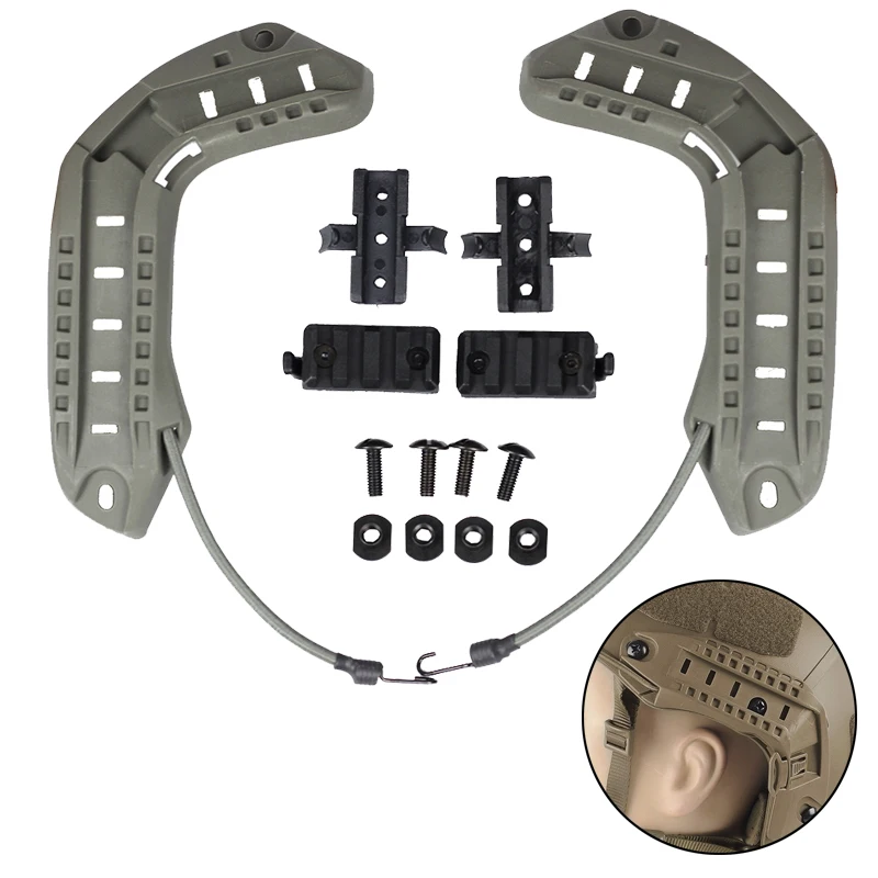 FMA дуги шлем боковой Rails с Ремешок Для MICH ОПС Core Шлем тактический Пейнтбол