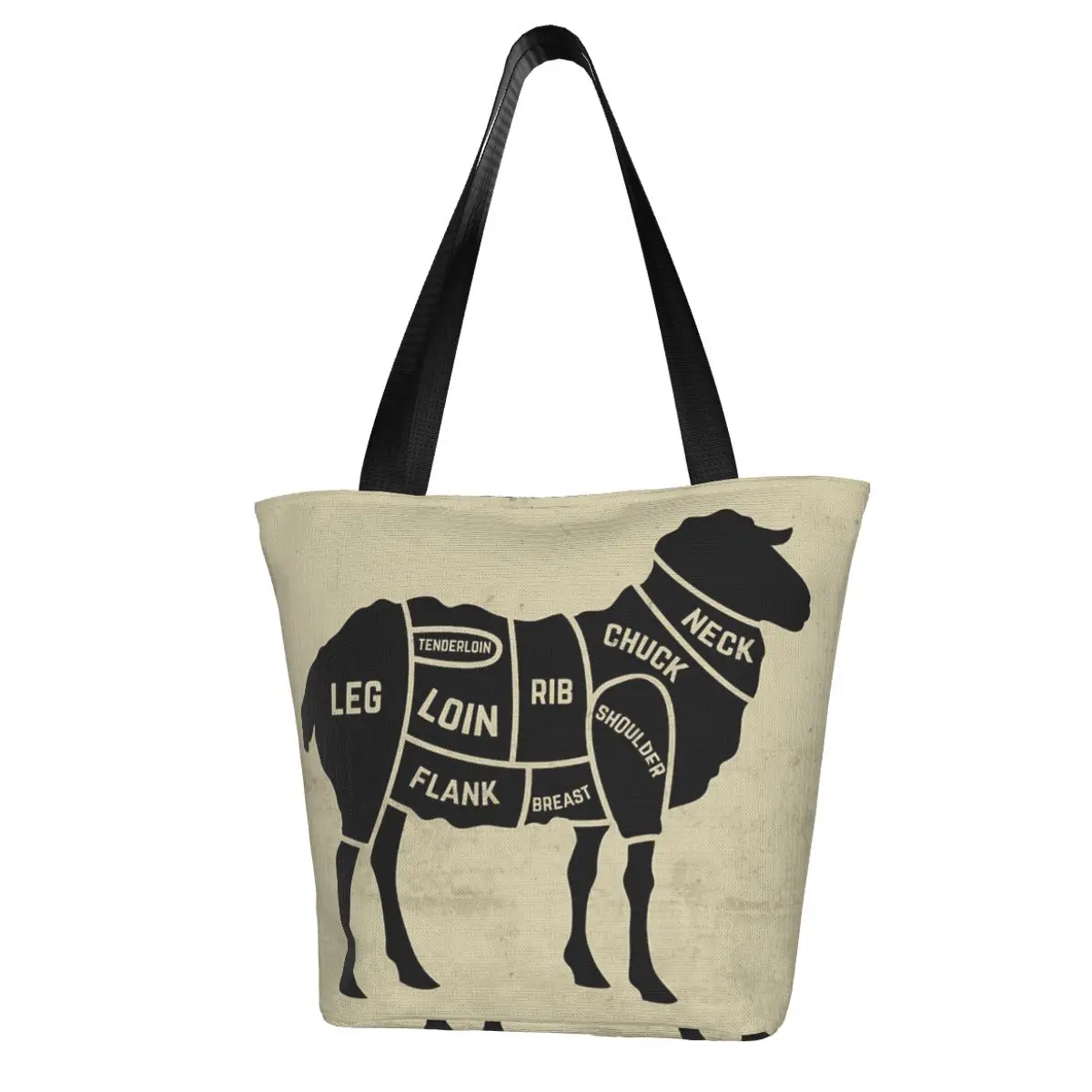 

Lamb Shopping Bag Vintage Polyester School Handbag Student Gifts Bags
