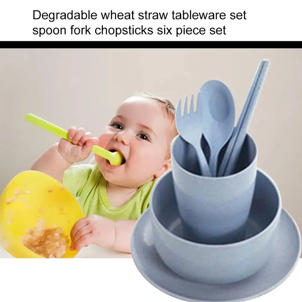 Разлагаемый набор столовых приборов из пшеничной соломы миска для лапши