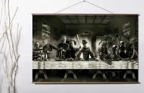 Плакат Тайная вечеря Фредди против Джейсона хоррора арт-Принт по фильму холст