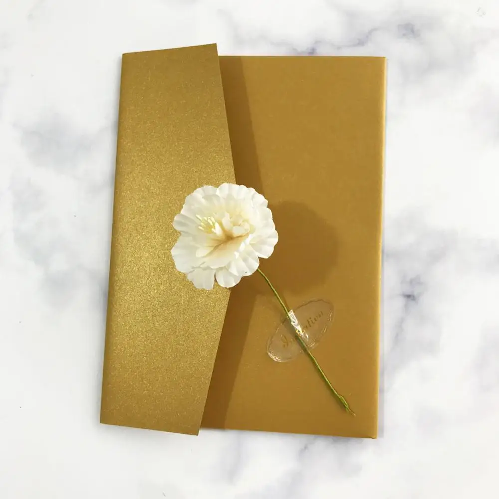 20pcs/lot White Flower Grand Theme Wedding Invitation Card Simple Envelope Birthday Party | Дом и сад