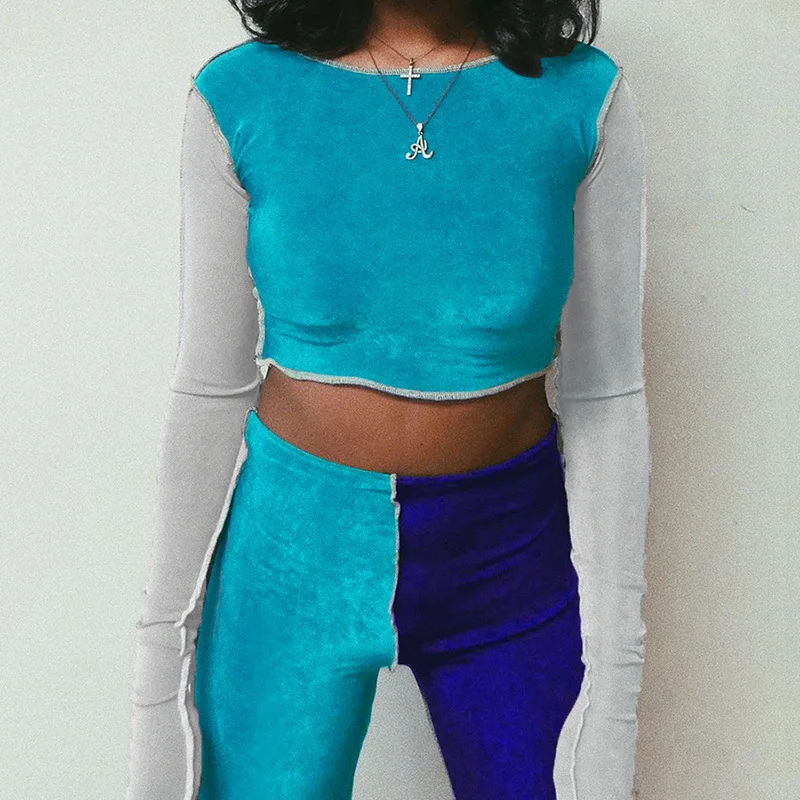 

Женский спортивный костюм с длинным рукавом, с высокой талией