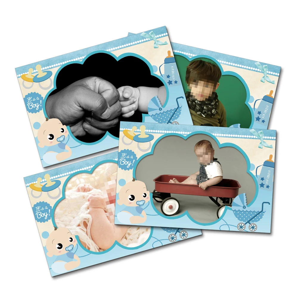 Boy Baby Shower Party Wall Decorations Paper Photo Frame Boys Event Birthday House Moving Supplies 5PCS | Дом и сад