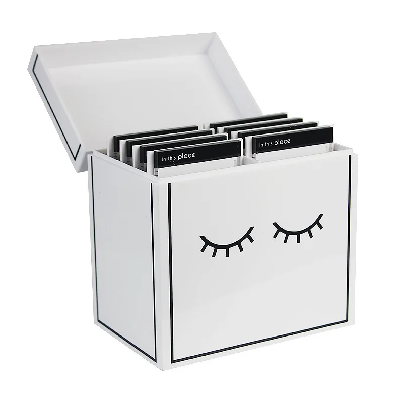 Новый 8-слой Хрустальная ресница ящик для хранения Дисплей белый акриловый мейк