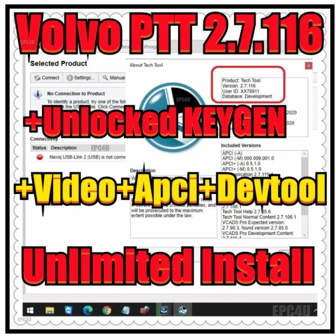 Премиум технологический инструмент 2.7.116 (PTT 2 7/VCADS) [2021] (REAL Development) для volvo с