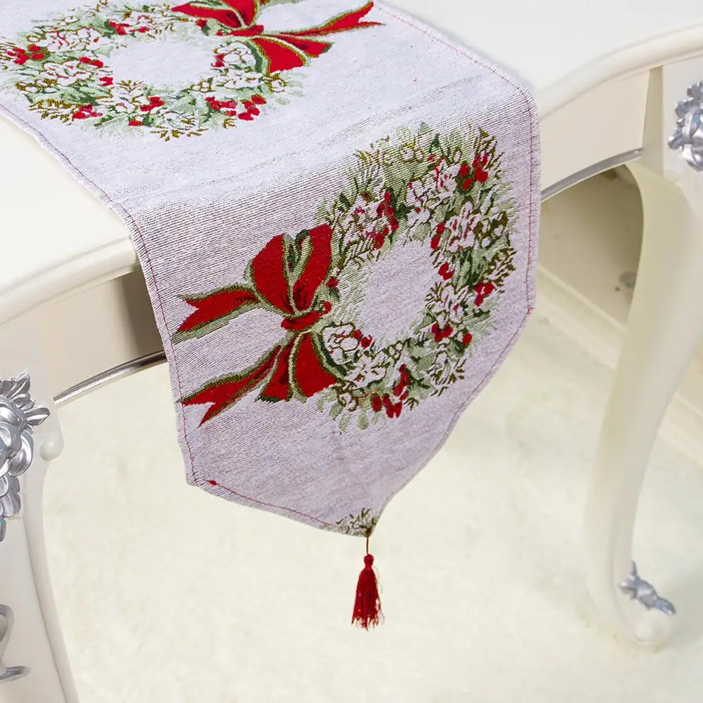 

Christmas Table Runner Decorative European Embroidered Tapestry Santa Table Runners Decoration For Hotel Home Festival