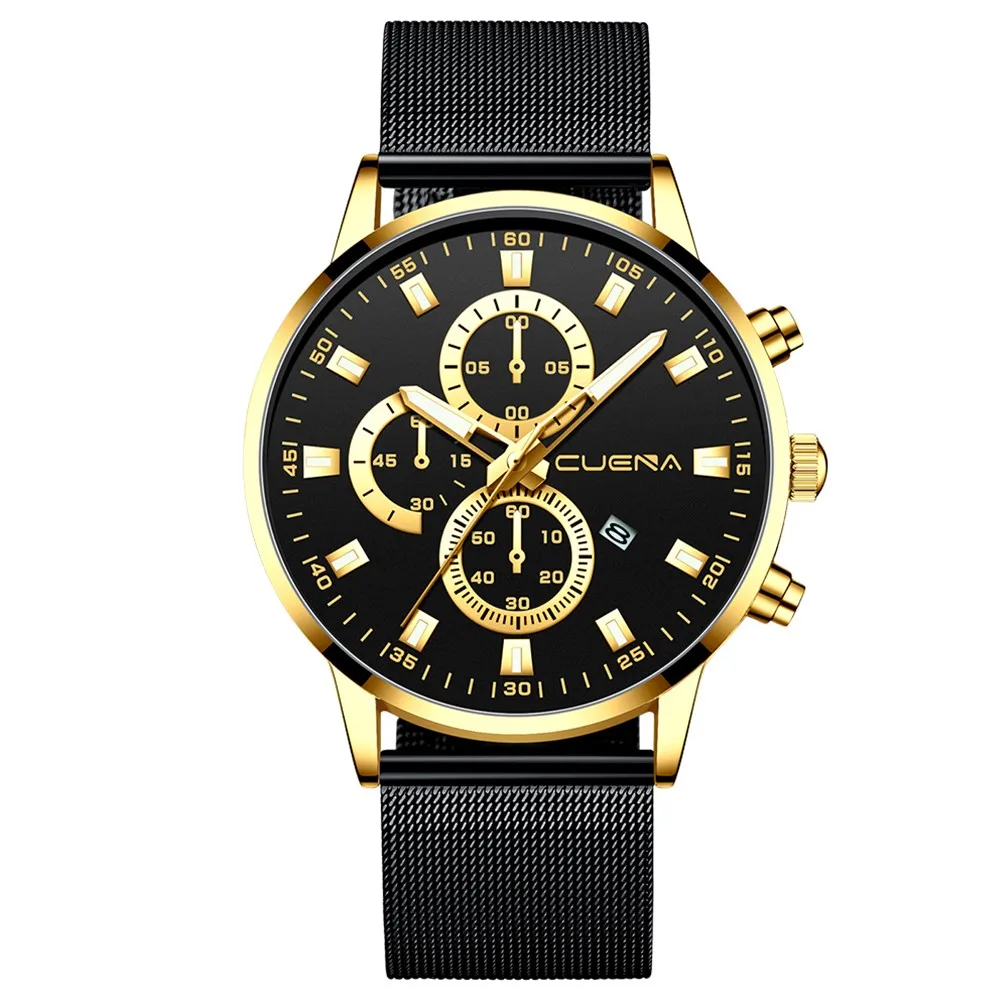 

2020Men Casual Slim Black Mesh Steel Wrist Sport Watch Fashion Mens Watches Top Brand Luxury Quartz Watch Gift Relogio Masculino