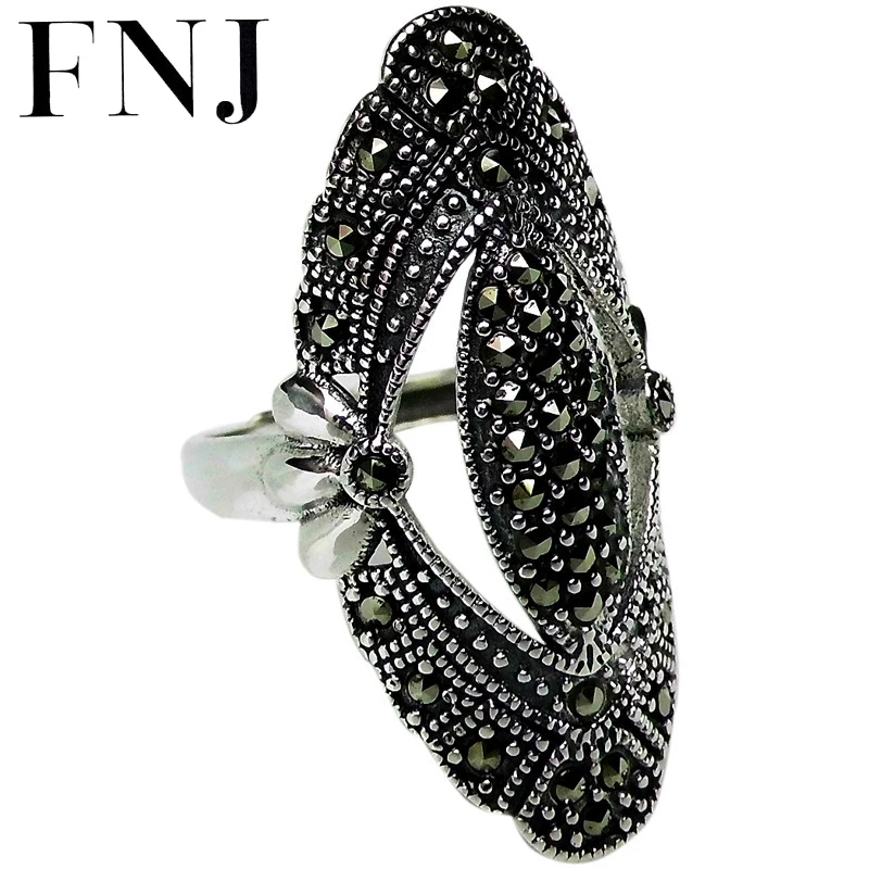 FNJ марказитовые кольца серебро 925 пробы регулируемые размеры открытые популярные