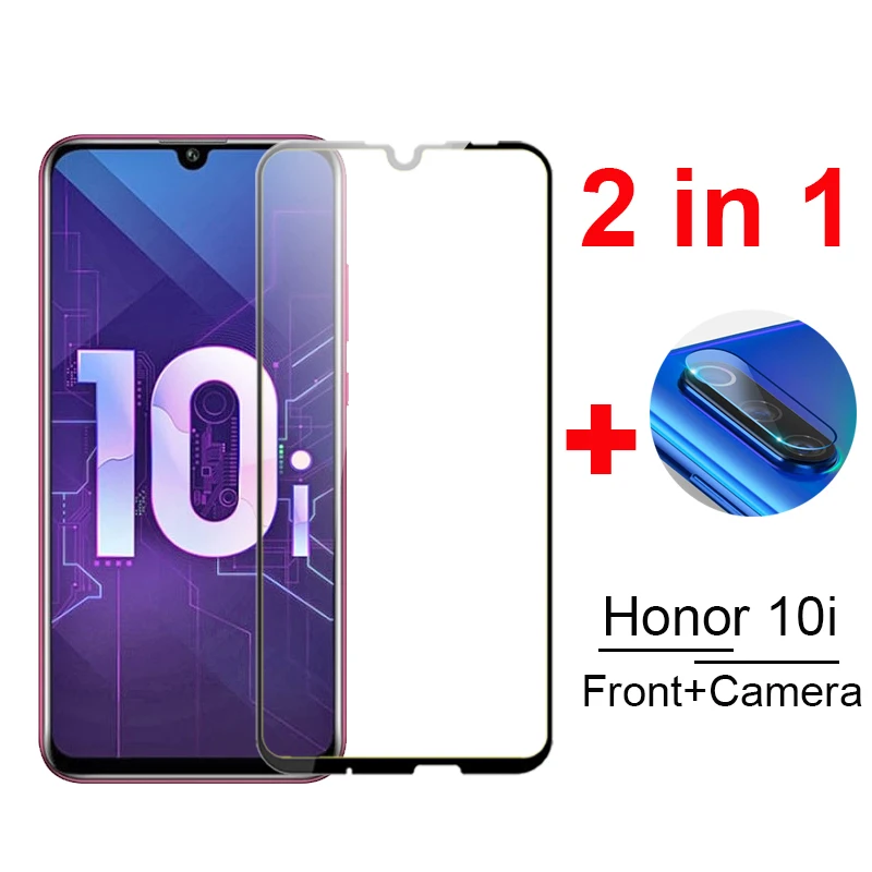 2 в 1 для Huawei honor 10i Защитный Объектив камеры на 10 i переднее закаленное стекло honor10